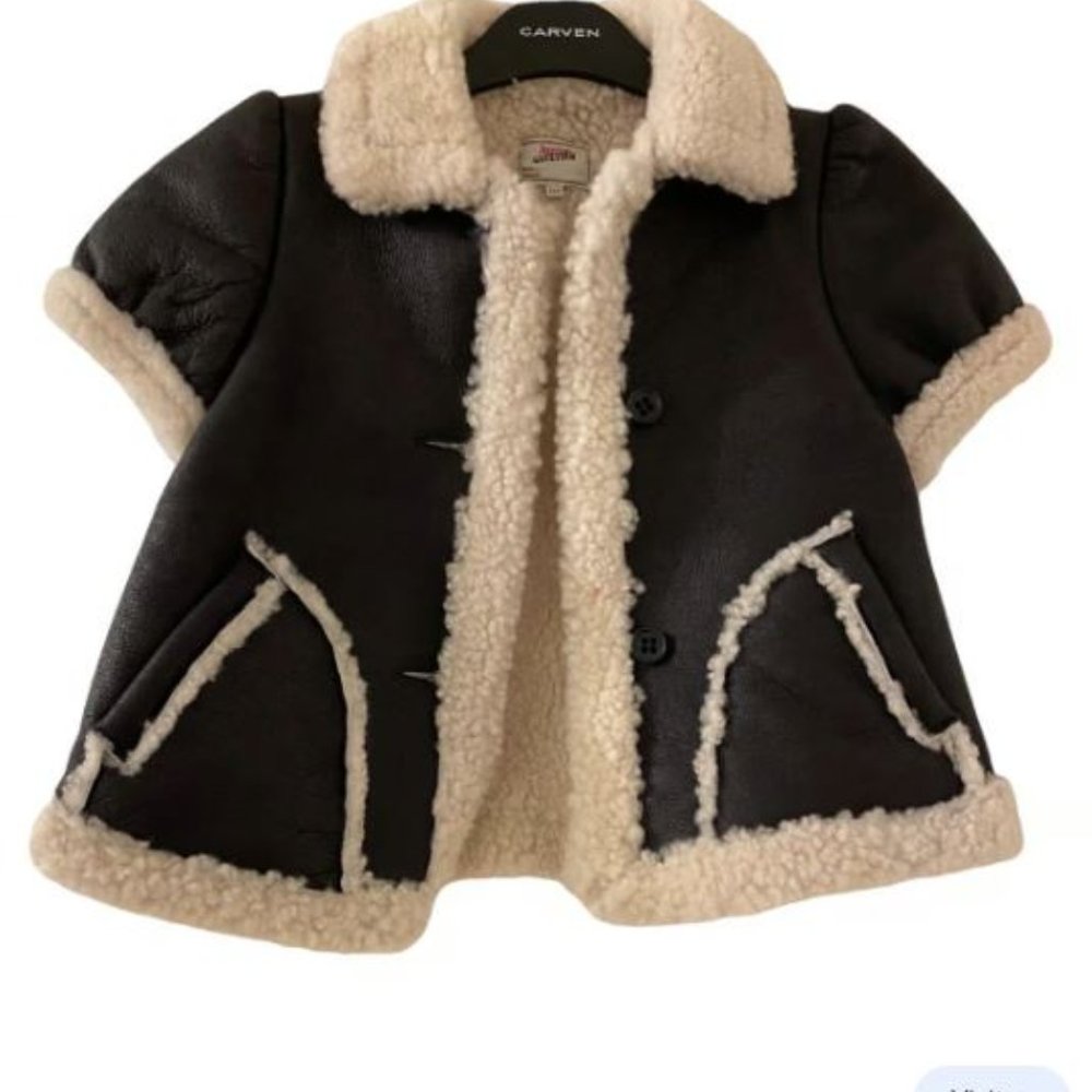 ISO Jean Paul Gaultier Short Leather Shearling Babydoll Jacket